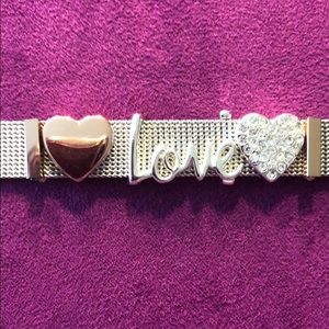 Brilliance Two Tone Love Bar Bracelet